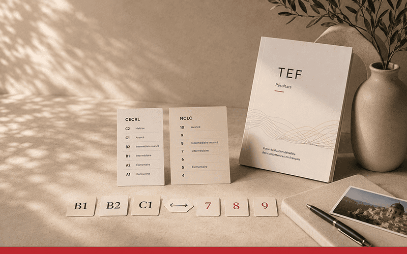 La notation du TEF et les équivalences de niveau CECRL et NCLC