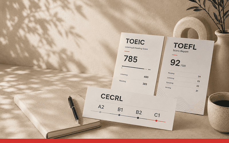 Corrélations CECRL avec le score TOEIC et TOEFL