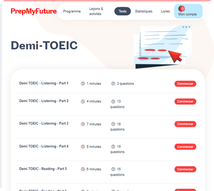 Préparation TOEIC efficace - Boostez votre score avec PrepMyFuture