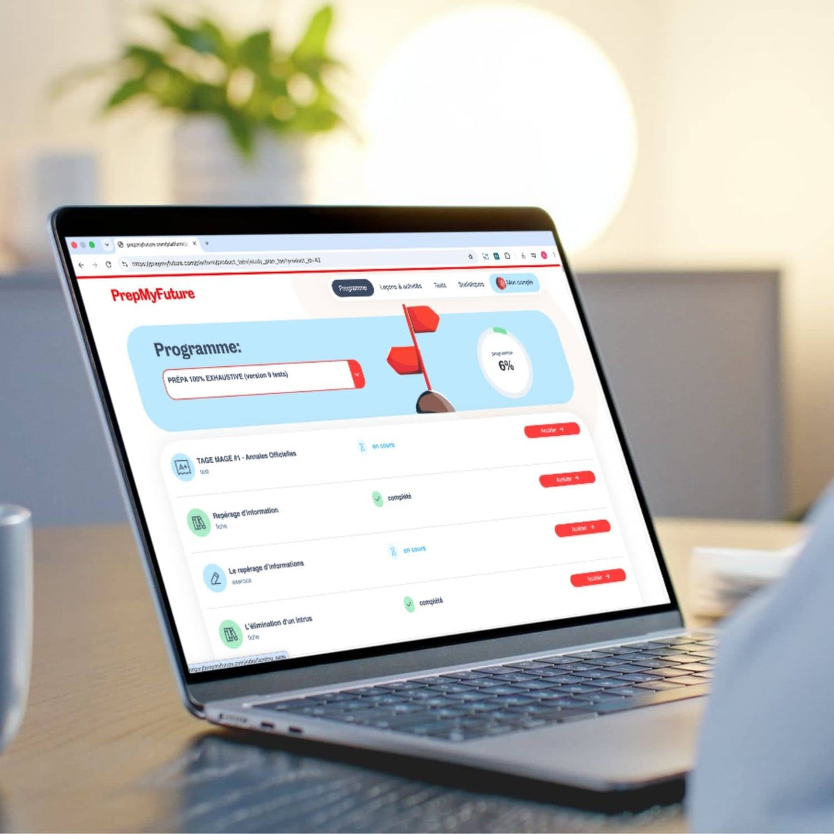 Aperçu de la plateforme de préparation PrepMyFuture