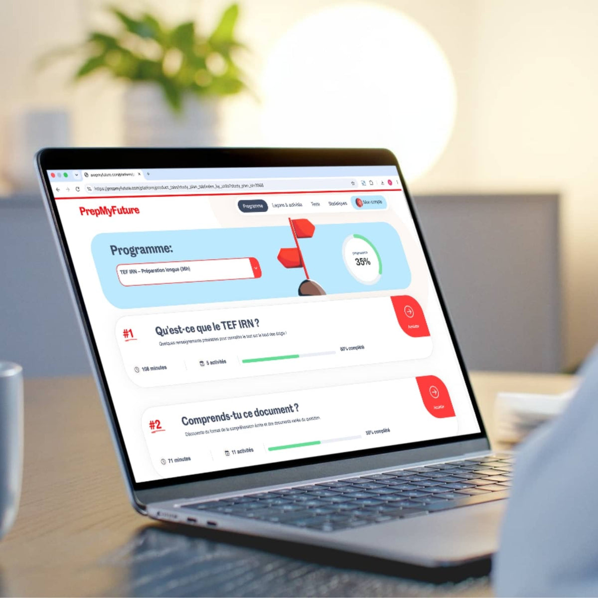 Aperçu de la plateforme de préparation PrepMyFuture